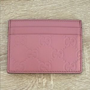Gucci Pink Embossed GG Slim Card Case